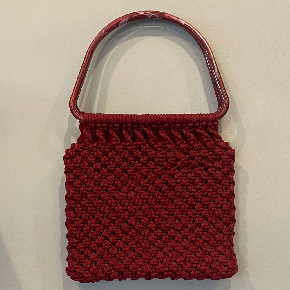 Retro burgundy Red Handwoven Bag like new not used - Picture 1 of 3